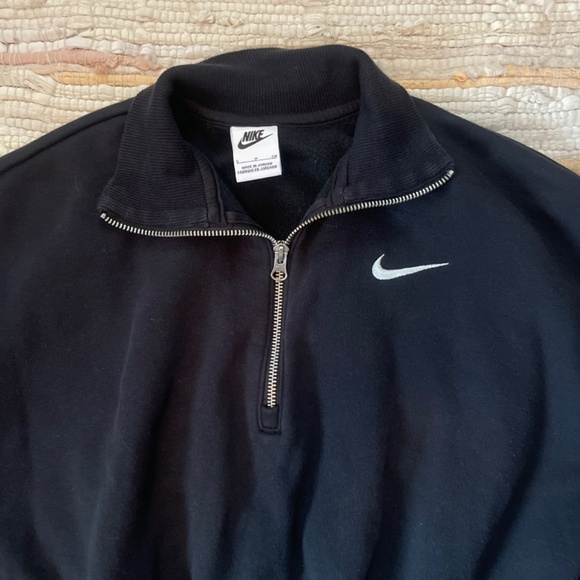 Women’s Nike Sportswear Phoenix Fleece Black Half Zip Cropped Pullover - Picture 6 of 8